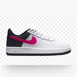 Nike Kids' Air Force 1 White and Pink Sneakers Y5.5